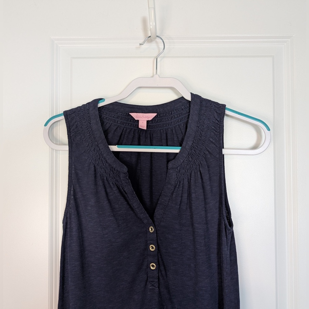 Lilly Pulitzer Essie Sleeveless Shift Dress Navy Size Small - Picture 4 of 10